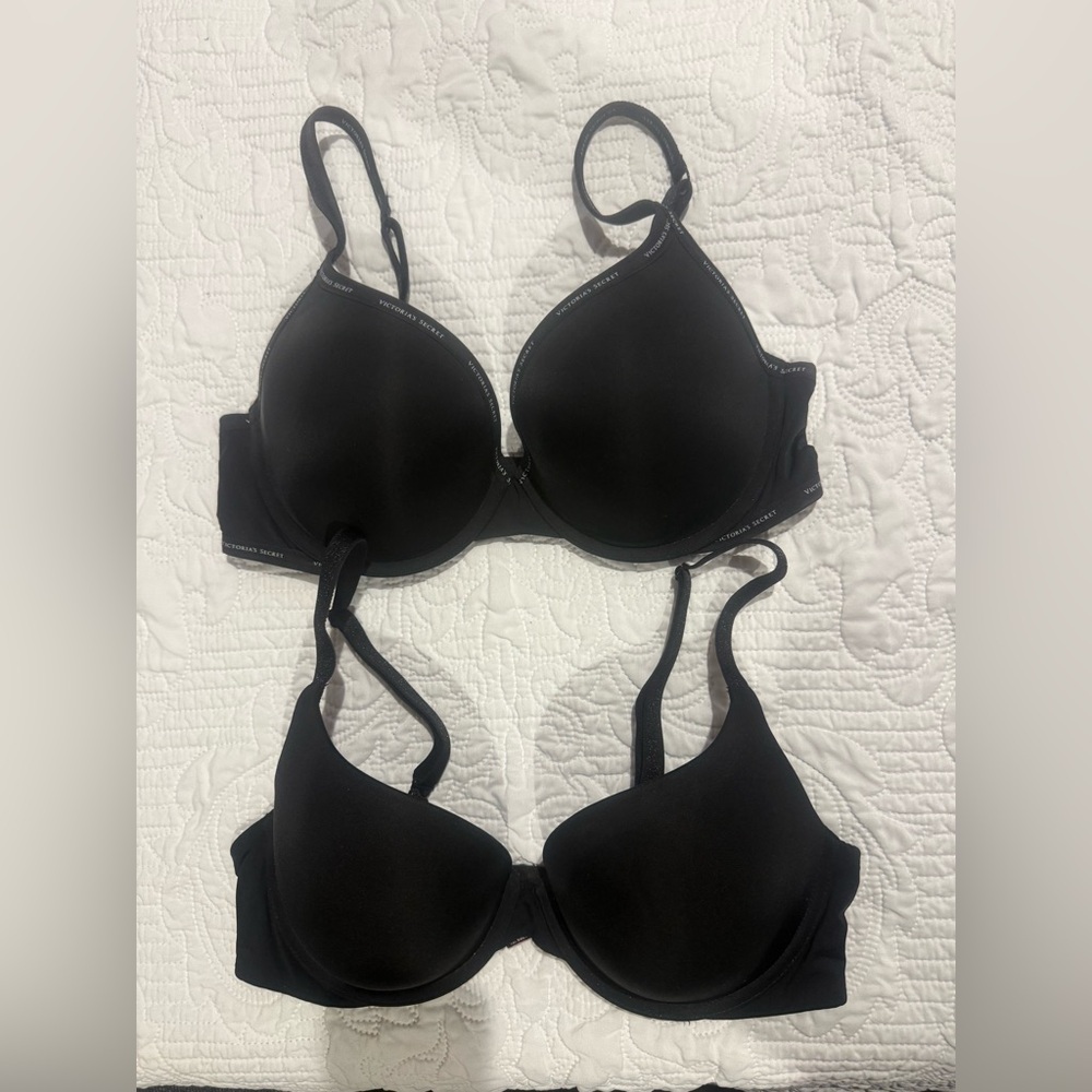 Victoria’s Secret Bra Bundle Size 36C Black T-Shirt Bras 2 Pack